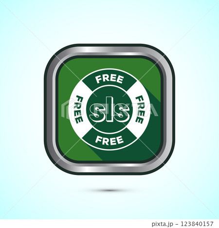 SLS free icon design illustration, SLS and SLES free label badge for web, Button design SLS free icon design illustration, SLS and SLES free label badge for web, Button design 123840157