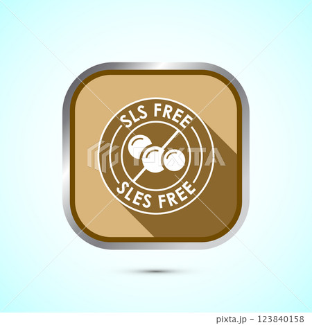 SLS free icon design illustration, SLS and SLES free label badge for web, Button design SLS free icon design illustration, SLS and SLES free label badge for web, Button design 123840158