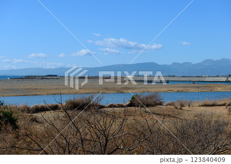 河口、河川、相模川、神奈川県 123840409