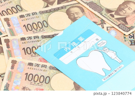 薬代のイメージ（内用薬と紙幣） 123840774