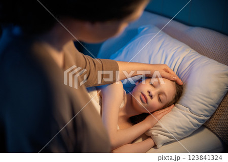 mom is waking up her daughter mom is waking up her daughter 123841324