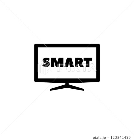 Sleek smart TV vector icon for digital media applications 123841459