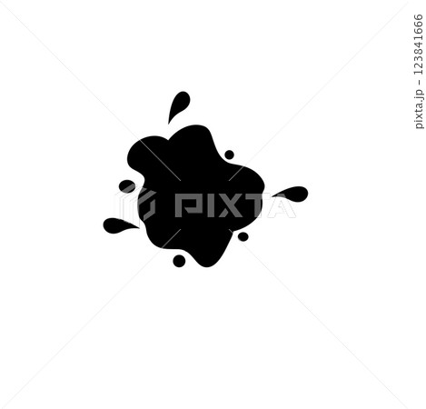 Liquid Spot, Ink Splat, Paint Splash Solid Flat Vector Icon Isolated on White Background 123841666