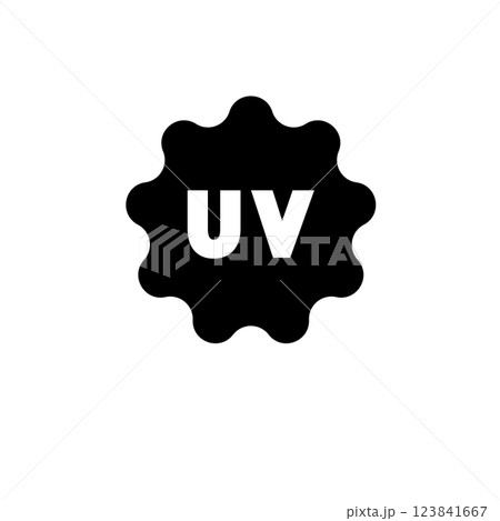 UV, Sun Ray, Ultra Violet Protection Solid Flat Vector Icon Isolated on White Background 123841667