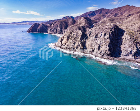 Sea coast landscape in Murcia Spain. Aerial view 123841868