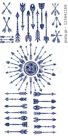 Set of ethnic tribal arrows 123842169