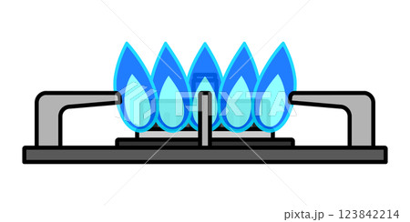 ガスコンロの火 123842214