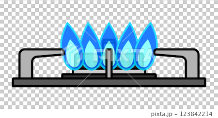 ガスコンロの火 123842214