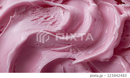 Ice cream texture macro, smooth creamy background, top view 123842483