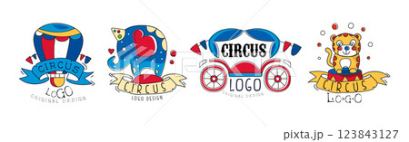 Circus Logo Original Design with Bright Show Element Vector Set Circus Logo Original Design with Bright Show Element Vector Set 123843127