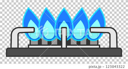 Fire of gas stove 123843322
