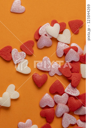 sweet sugar candies in the shape of hearts sweet sugar candies in the shape of hearts 123844269