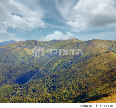 summer cloudy mountain landscape summer cloudy mountain landscape 123844356