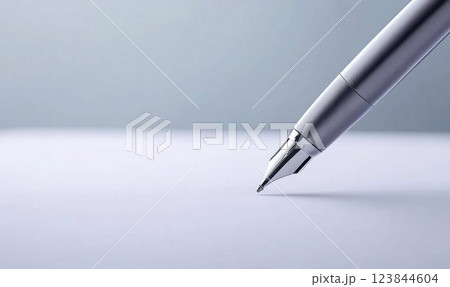 Close-Up of Luxury Pen on Paper Document 123844604