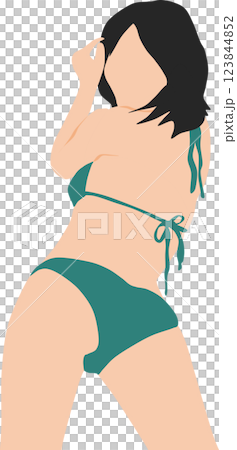 Illustration of a woman in a swimsuit posing Illustration of a woman in a swimsuit posing 123844852