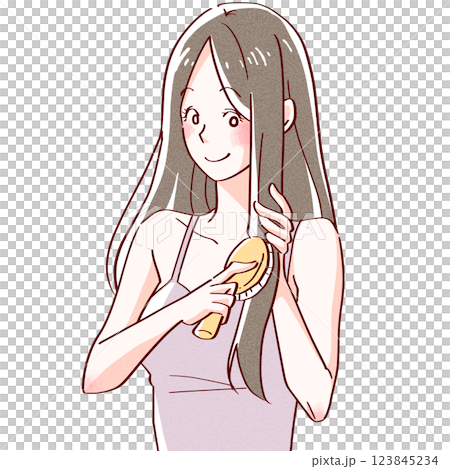 Woman taking care of her hair 1 123845234