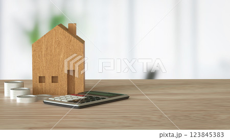 The House and Calculator for Business concept 3d Rendering. 123845383