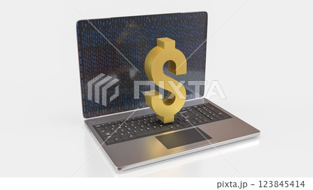 The Notebook and Dollar symbol for Business concept 3d Rendering. 123845414