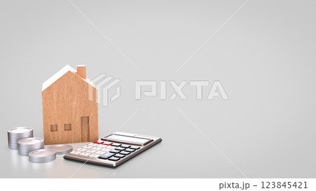 The House and Calculator for Business concept 3d Rendering. 123845421