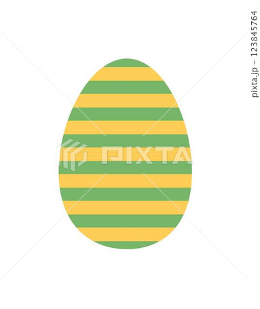 Easter egg colorful decorated in festive tones holiday symbol, flat style hand drawn vector illustration for spring celebration time decor, greeting cards, invitations, banners, web design 123845764