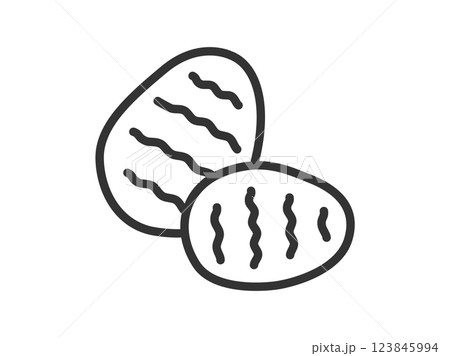里芋のアイコン（線画）のイラスト 123845994