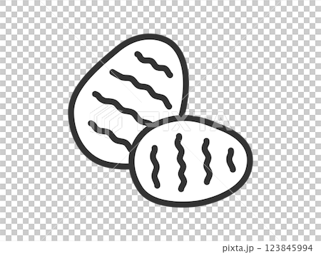 里芋のアイコン（線画）のイラスト 123845994
