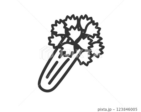 セロリのアイコン（線画）のイラスト 123846005