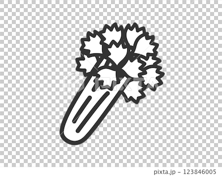 セロリのアイコン（線画）のイラスト 123846005