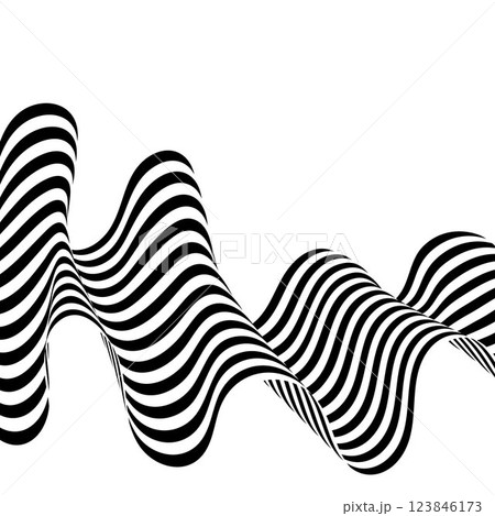Optical art abstract background. Wave design black and white. Eps 10 Optical art abstract background. Wave design black and white. Eps 10 123846173