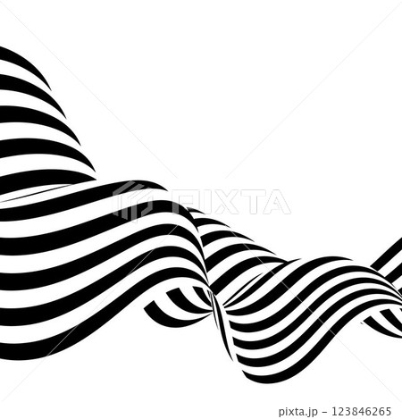 Abstract wave with black and white line pattern. 3D optical background in psychedelic style. Eps 10 Abstract wave with black and white line pattern. 3D optical background in psychedelic style. Eps 10 123846265