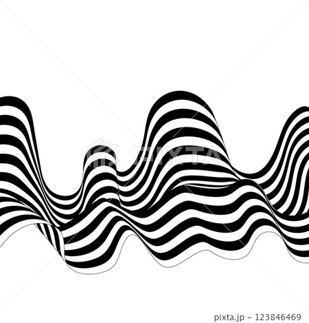 Abstract background with wave lines. Dynamic abstract vector design. 3D optical illusion- line art. Eps 10 123846469