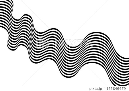 Abstract stripes of black and white waves. Background of wave lines of optical art. Eps 10 Abstract stripes of black and white waves. Background of wave lines of optical art. Eps 10 123846479