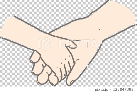 成人和兒童手牽手的向量插圖 123847398