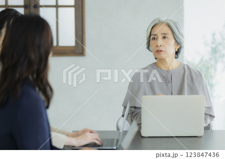 グレイヘアの女性 ビジネスチーム グレイヘアの女性 ビジネスチーム 123847436