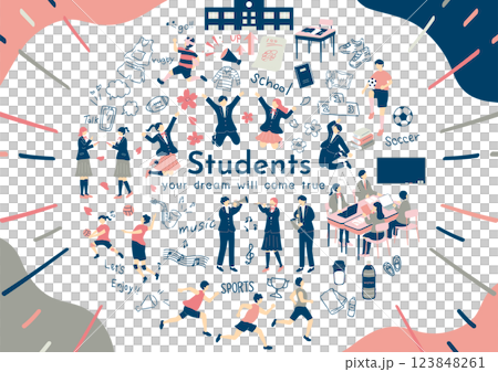 Students enjoying school life 123848261