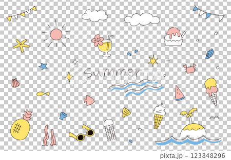 夏のイラスト素材セット 123848296