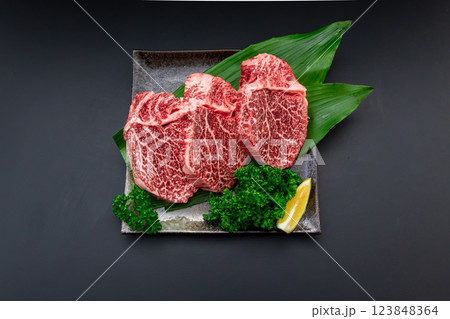 牛ヒレステーキ　俯瞰 123848364