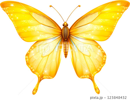 きらめく黄色い蝶 123848432