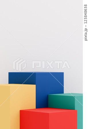 3D背景素材_四角形_カラフル 3D背景素材_四角形_カラフル 123848638