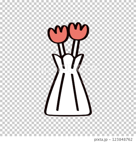 Flowers and vase illustration 123848762