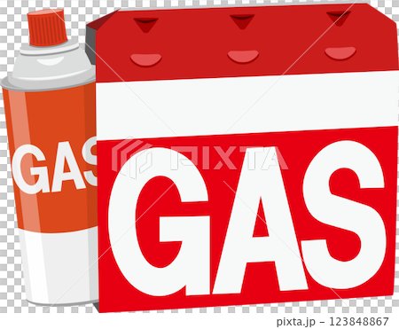 Cassette gas bottle with packaging 123848867