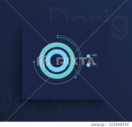 Modern infographic vector elements for business brochures. Use in website, corporate brochure, advertising and marketing. Pie charts, line graphs 123849334