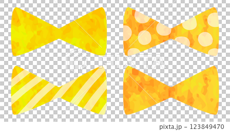 黃色和橙色的絲帶插畫向量素材 123849470