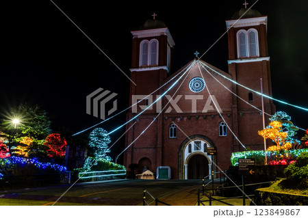 浦上天主堂クリスマスイルミネーション【長崎市】 浦上天主堂クリスマスイルミネーション【長崎市】 123849867