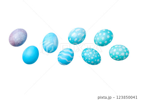 PNG, Easter, set of painted Easter eggs, isolated on white background PNG, Easter, set of painted Easter eggs, isolated on white background 123850041