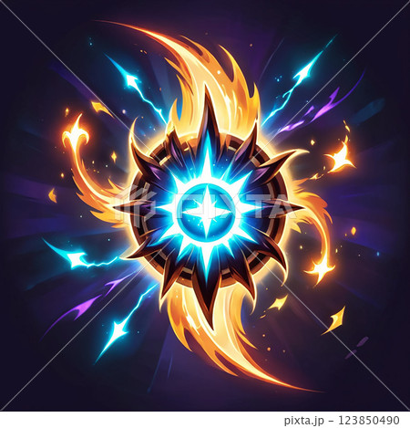Radiant Starburst Energy Symbol Icon 123850490