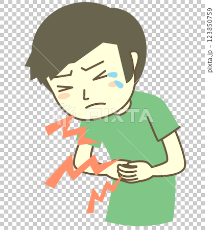 腹痛に苦しむ男の子 123850759