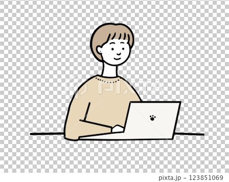 パソコンで仕事をする女性 123851069