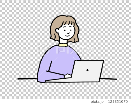 パソコンを操作する女性 123851070