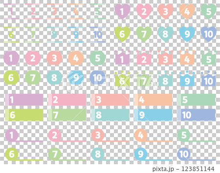 Number icon set 02 Number icon set 02 123851144